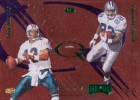 1997 Playoff Absolute Leather Quads #LQ1 Brett Favre/Dan Marino/Emmitt Smith/Jerry Rice Football Card