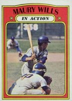 1972 Topps #438 Maury Wills In Action Baseball Card
