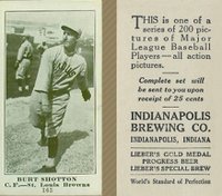 1916 Indianapolis Brewing #163 Burt Shotton Baseball Card