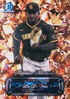 2024 Bowman Chrome Sapphire Edition Sapphire Selections #SS1 Leo de Vries Gold Refractor Baseball Card