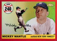 2007 Topps Chrome Mantle Home Run History #240 Mickey Mantle Red Refractor Baseball Card