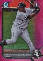 2022 Bowman Chrome Prospects #BCP152 Oscar Colas Fuchsia/Pink Vapor Refractor Baseball Card