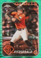 2024 Topps Chrome #131 Tyler Fitzgerald Green Sonar Refractor Baseball Card