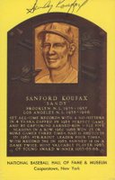 1999 Hall of Fame Autographs # Sandy Koufax Yellow HOF Plaque Baseball Card