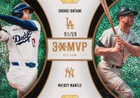 2025 Topps Welcome to the Club 3X MVP 3X MVP Dual #D6 Mickey Mantle/Shohei Ohtani Green Stardust Baseball Card