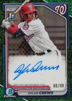 2024 Bowman Chrome Prospect Autographs #CPADC Dylan Crews Green Grass Refractor Baseball Card