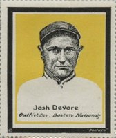 1915 Postaco Stamps # Josh Devore Yellow Background Baseball Card