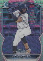 2023 Bowman Chrome Prospects #BCP162 Junior Caminero Aqua/Pink Vapor Baseball Card