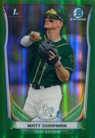 2014 Bowman Draft Picks #CDP21 Matt Chapman Chrome-Green Refractor Baseball Card