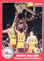 1983 Star Sixers Champions #14 Moses Malone Basketball Card