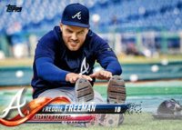 2018 Topps #510 Freddie Freeman Stretching Baseball Card