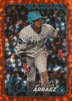 2024 Topps #299 Luis Arraez Orange Crackle Foil Board Baseball Card