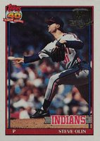1991 Topps Desert Shield #696 Steve Olin Baseball Card