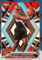 2023 Topps Chrome #60 Scoot Henderson Blue Basketball Refractor Basketball Card
