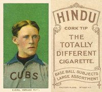 1909 White Borders Hindu-Brown #166 Johnny Evers Portrait Baseball Card