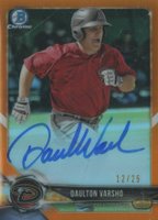 2018 Bowman Chrome Prospects Autographs #BCPADV Daulton Varsho Orange Refractor Baseball Card