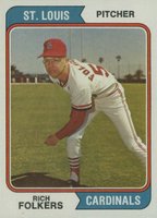 1974 Topps #417 Rich Folkers Baseball Card