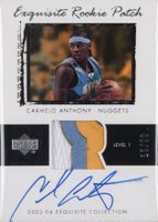2003 Upper Deck Exquisite Collection #76 Carmelo Anthony Autograph Patch Basketball Card
