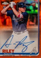 2019 Topps Chrome Rookie Autographs #RA-AR Austin Riley Orange Refractor Baseball Card