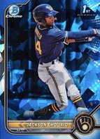 2022 Bowman Sapphire Edition Chrome Prospects #BCP79 Jackson Chourio Baseball Card