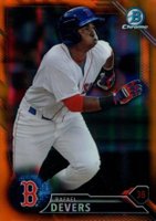2016 Bowman Prospects #BCP109 Rafael Devers Chrome-Orange Refractor Baseball Card