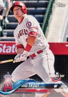 2018 Topps Opening Day #4 Mike Trout Batting Baseball Card