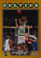 2008 Topps Chrome #20 Ray Allen Gold Refractor Basketball Card