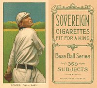 1909 White Borders Sovereign #33 Chief Bender Pitching-Trees In Background Baseball Card