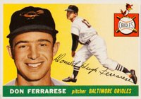 1955 Topps #185 Don Ferrarese Baseball Card