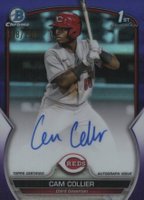 2023 Bowman Chrome Prospect Autographs #CPACC Cam Collier Purple Refractor Baseball Card