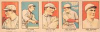 1921 Strip Card # Babe Ruth/Ty Cobb/Wally Pipp/Tris Speaker/Jess Barnes Panel Baseball Card