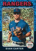 2024 Topps Heritage #170 Evan Carter Chrome-Blue Sparkle Baseball Card