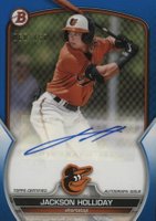 2023 Bowman Prospect Autographs #PPAJH Jackson Holliday Blue Baseball Card