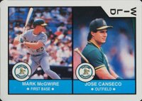 1990 U.S. Playing Card All-Stars # Jose Canseco/Mark McGwire Wild Card Baseball Card
