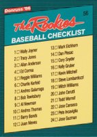 1986 Donruss Rookies #56 Checklist (1-56) Baseball Card