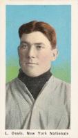 1910 Sporting Life # Larry Doyle Blue Background Baseball Card