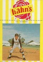 1969 Kahn's Wieners # Bill Mazeroski Hands on Knees-Yellow Baseball Card