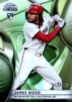 2025 Topps Chrome Black #104 James Wood Green Refractor Baseball Card