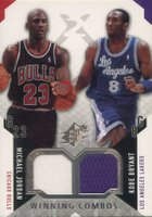 2004 SPx Winning Combos #WC-JB Kobe Bryant/Michael Jordan Warm-Up/Jersey Basketball Card