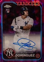 2024 Topps Chrome Update Chrome Rookie Autographs #RAJDZ Jasson Dominguez Magenta/Purple Lava Lamp Baseball Card