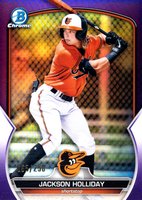 2023 Bowman Chrome Prospects #BCP20 Jackson Holliday Purple Refractor Baseball Card