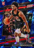 2024 Panini National Sports Collectors Convention VIP Gold Rookies #RC2 Scoot Henderson Blue Sparkle Basketball Card