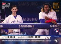 2019 Topps Now Moment of the Week #MOW-8 Cavan Biggio/Vladimir Guerrero Jr. Baseball Card