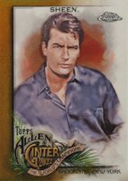 2022 Topps Allen & Ginter Chrome #216 Charlie Sheen Gold Refractor Baseball Card