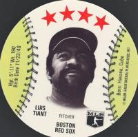 1977 Dairy Isle Discs # Luis Tiant Baseball Card