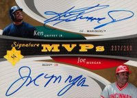 2005 Ultimate Signature Edition Signature MVP's Dual #MVPGM Ken Griffey Jr./Joe Morgan Autograph Baseball Card