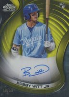 2022 Topps Chrome Black Autographs #BWJ Bobby Witt Jr. Gold Refractor Baseball Card