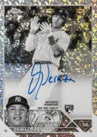 2023 Topps Chrome Rookie Autograph #RAOP Oswald Peraza Black & White Mini Diamond Baseball Card