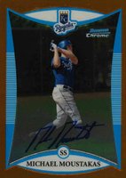 2008 Bowman Chrome Prospects #BCP112 Michael Moustakas Orange Refractor-Autograph Baseball Card