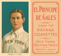 1909 White Borders El Principe De Gales #83 Hal Chase Portrait-Blue Background Baseball Card